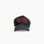 Soiree Hat / Distressed Grey + Red