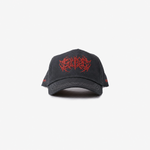 Soiree Hat / Distressed Grey + Red